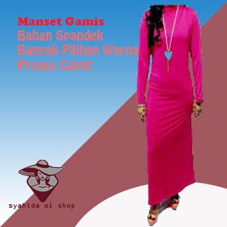 gamis manset / manset gamis / gamis manset polos jersey / baju manset