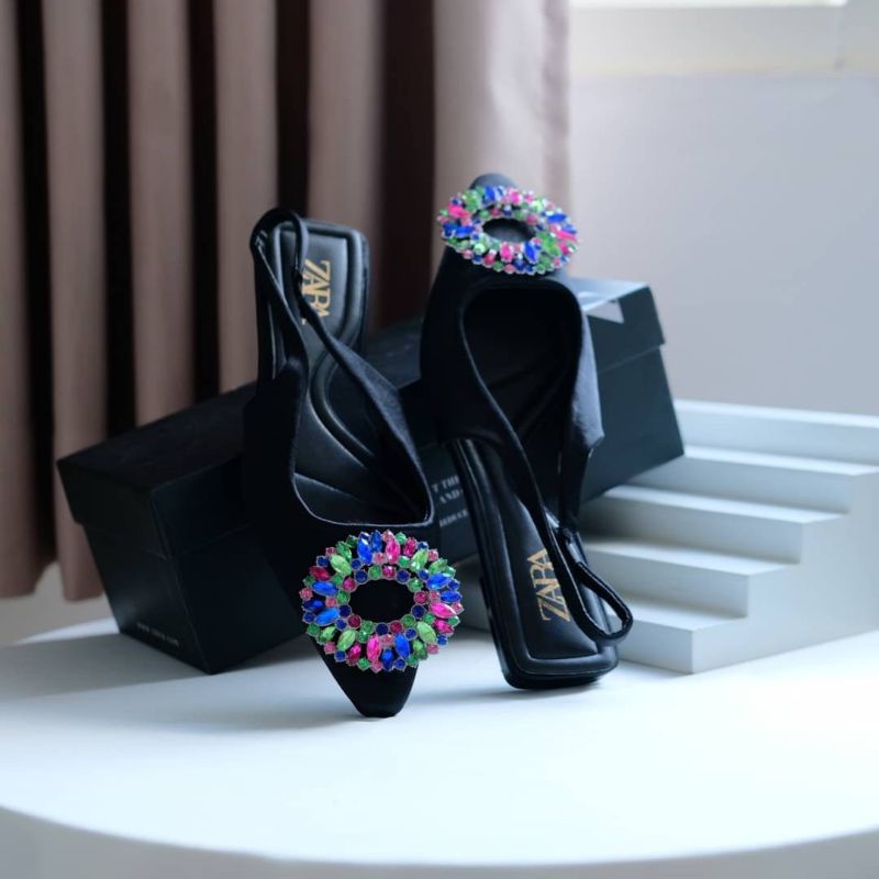 ZR FLAT SHOES / SANDAL TALI ZR 464 /SANDAL TALI HITAM /SANDAL TALI BELAKANG/ SANDAL TEPLEK /SEPATU T