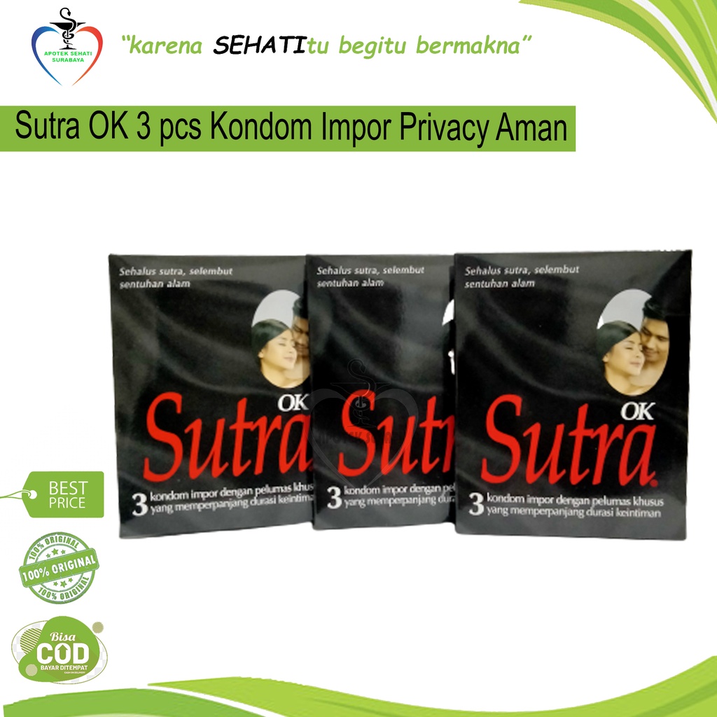 KONDOM SUTRA OK ISI 3 PCS KONDOM HITAM SUTRA ALAT KONTRASEPSI KB