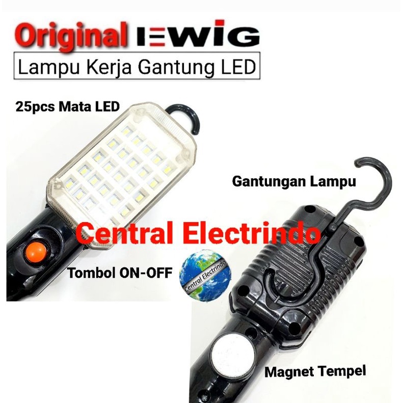 Lampu Kerja Gantung LED 220VAC 10 Meter.