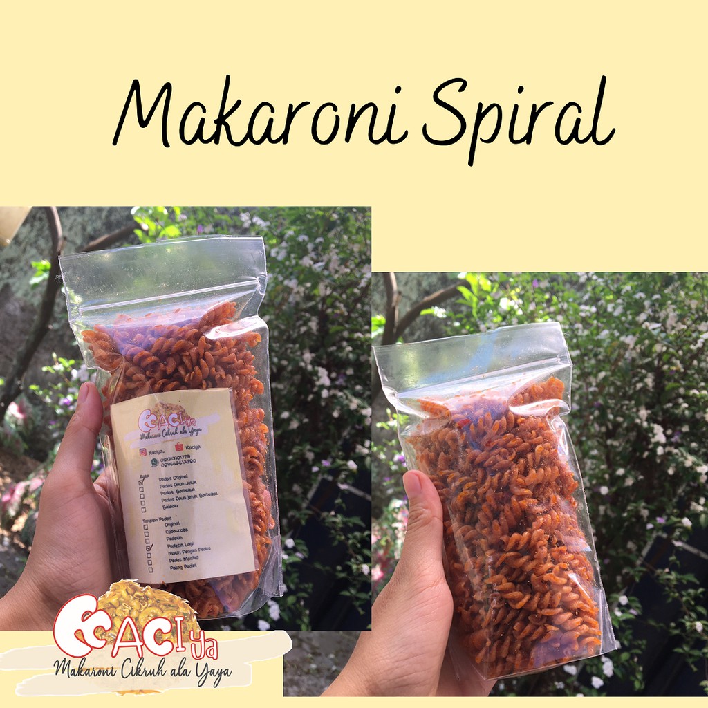 

Makaroni Cikruh (kaciya) Makaroni Spiral berat bersih 100 gr aneka rasa dan level pedas custom