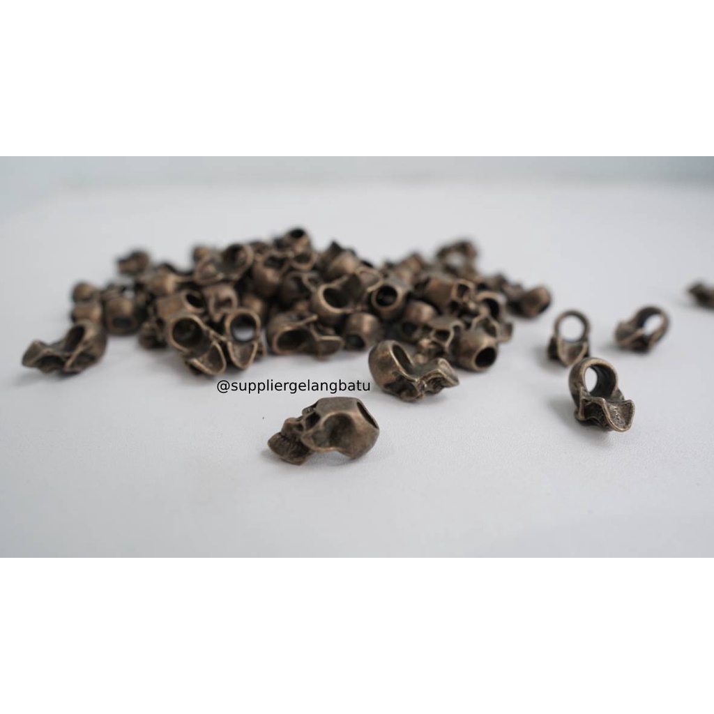 manik spacer tengkorak skull bronze bronzo bakar aksesoris anti karat