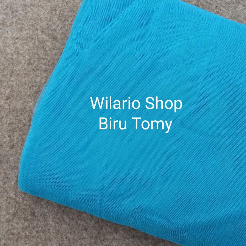 KAIN TILE HALUS LEMBUT | KAIN TULE | KAIN TULLE | KAIN TILLE | SOFT TILE | SOFT TULLE-Biru Tomy