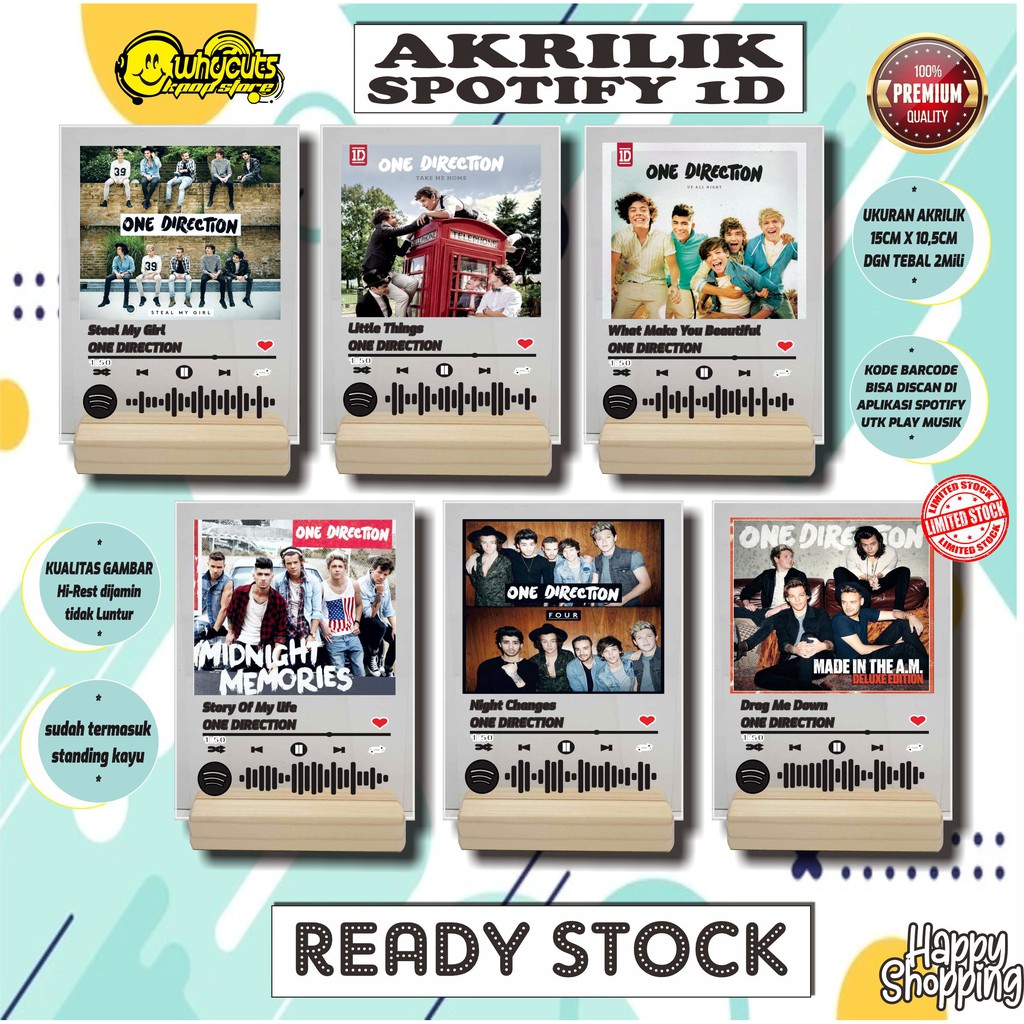 AKRILIK SPOTIFY ONE DIRECTION (READY STOK)