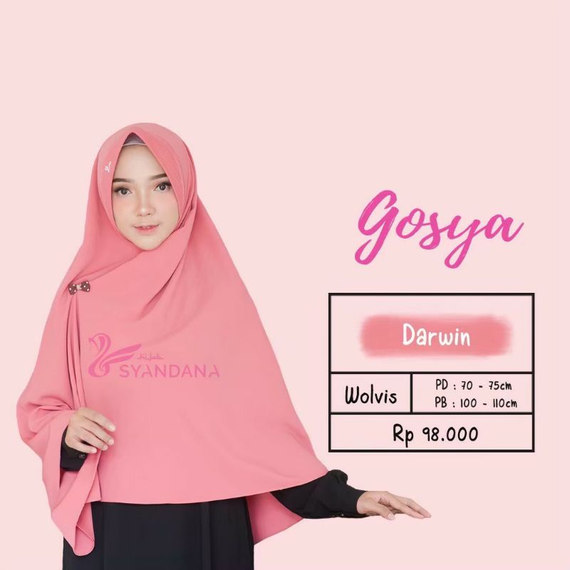 Hijab Syandana Gosya (L) Warna Baru Dan Lama Khimar Bergo Kerudung Jilbab Instan-Darwin