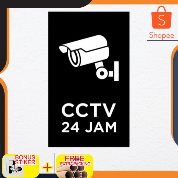 

CCTV Sign Board Label acrylik Stiker Cuting - dasar hitam Elegan