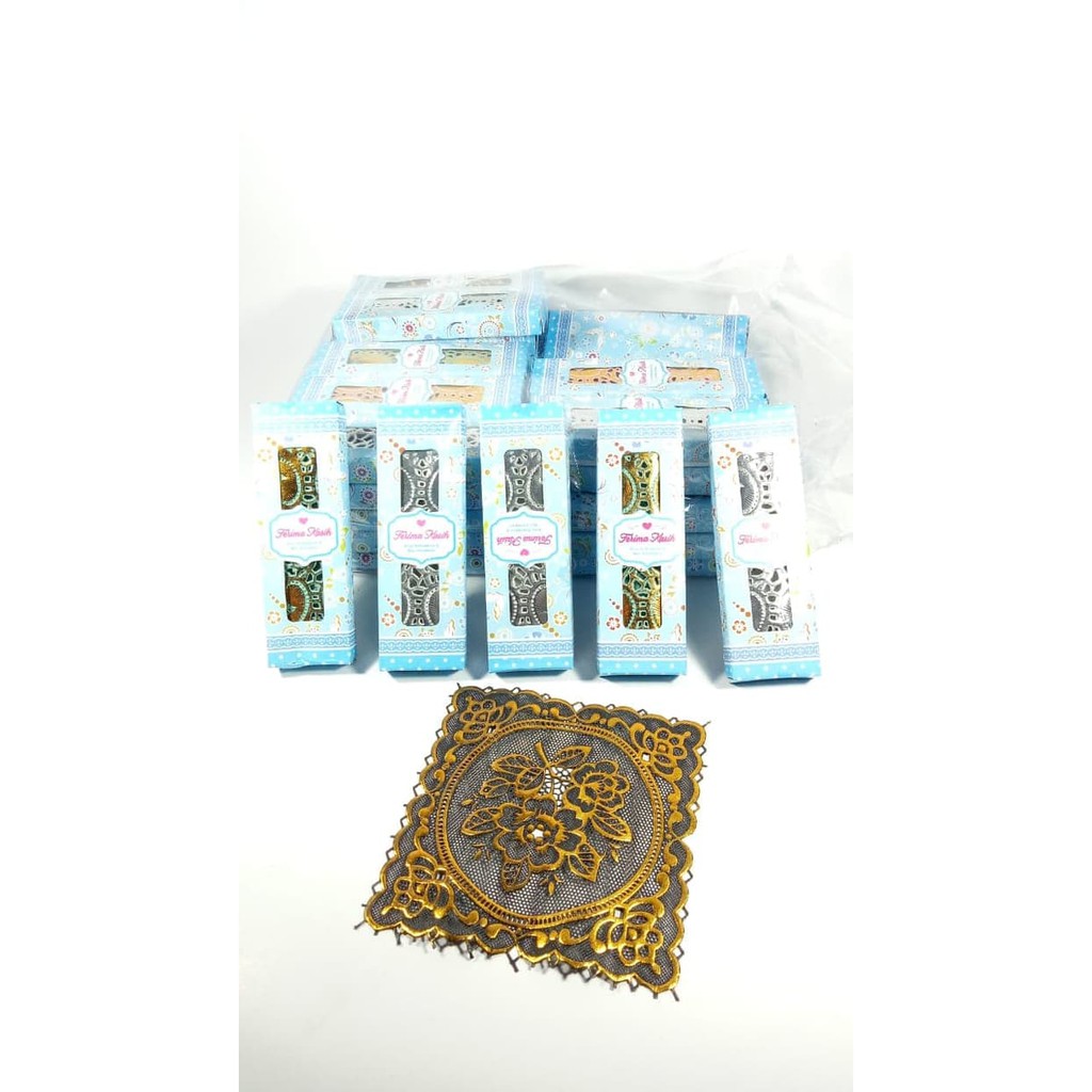 souvenir pernikahan taplak gelas kemasan box