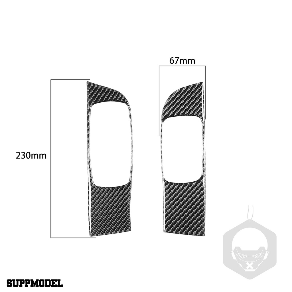 Smodel 2 Pcs Sticker Dekorasi Interior Mobil Dodge Challenger 2015 Bahan Serat Karbon Kuat