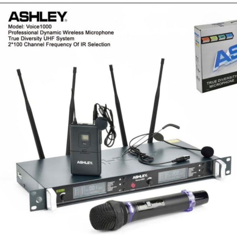 microphone / mic ashley wireless voice 1000 4 antena pjh