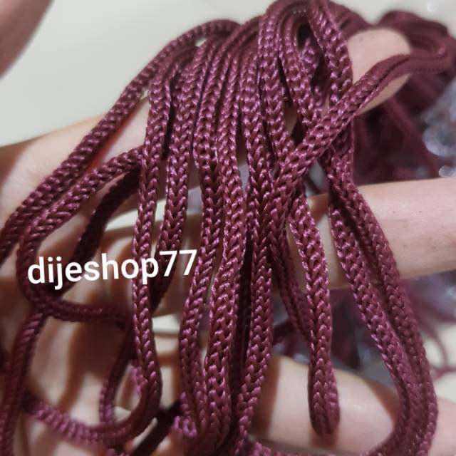 Tali kur / tali kur 3mm cokelat burgundy/maroon marun / tali simpul / tali name tag / tali pramuka