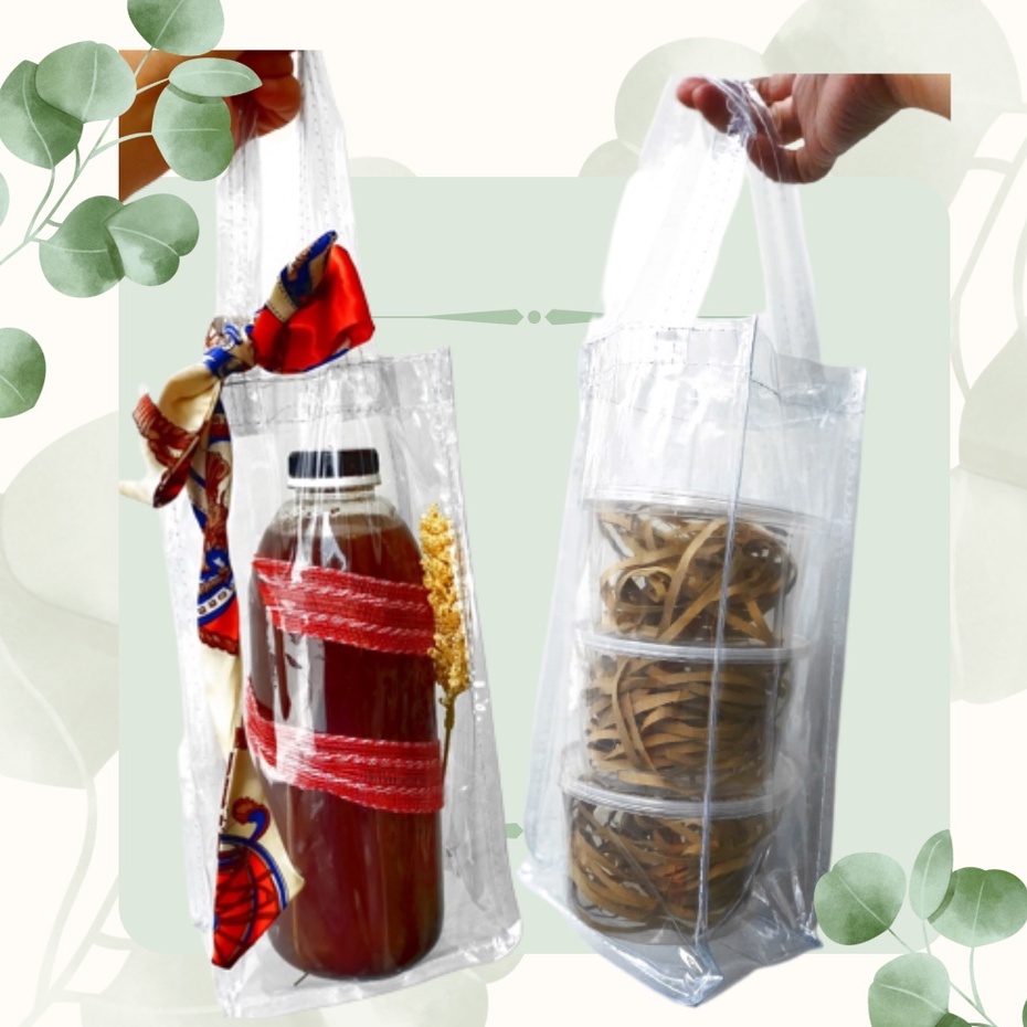

Tas botol Wine goodiebag Tas souvernir promosi tas mika transparan tas botol kopi wadah kopi
