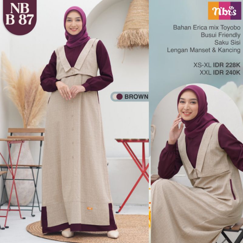 Gamis Dewasa Nibras Terbaru 2022/Gamis Nibras NB B87/Gamis Nibras/Gamis Dewasa