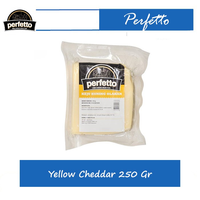 

Perfetto Yellow Cheddar Cheesee 250 Gr / Keju Cheddar Kuning