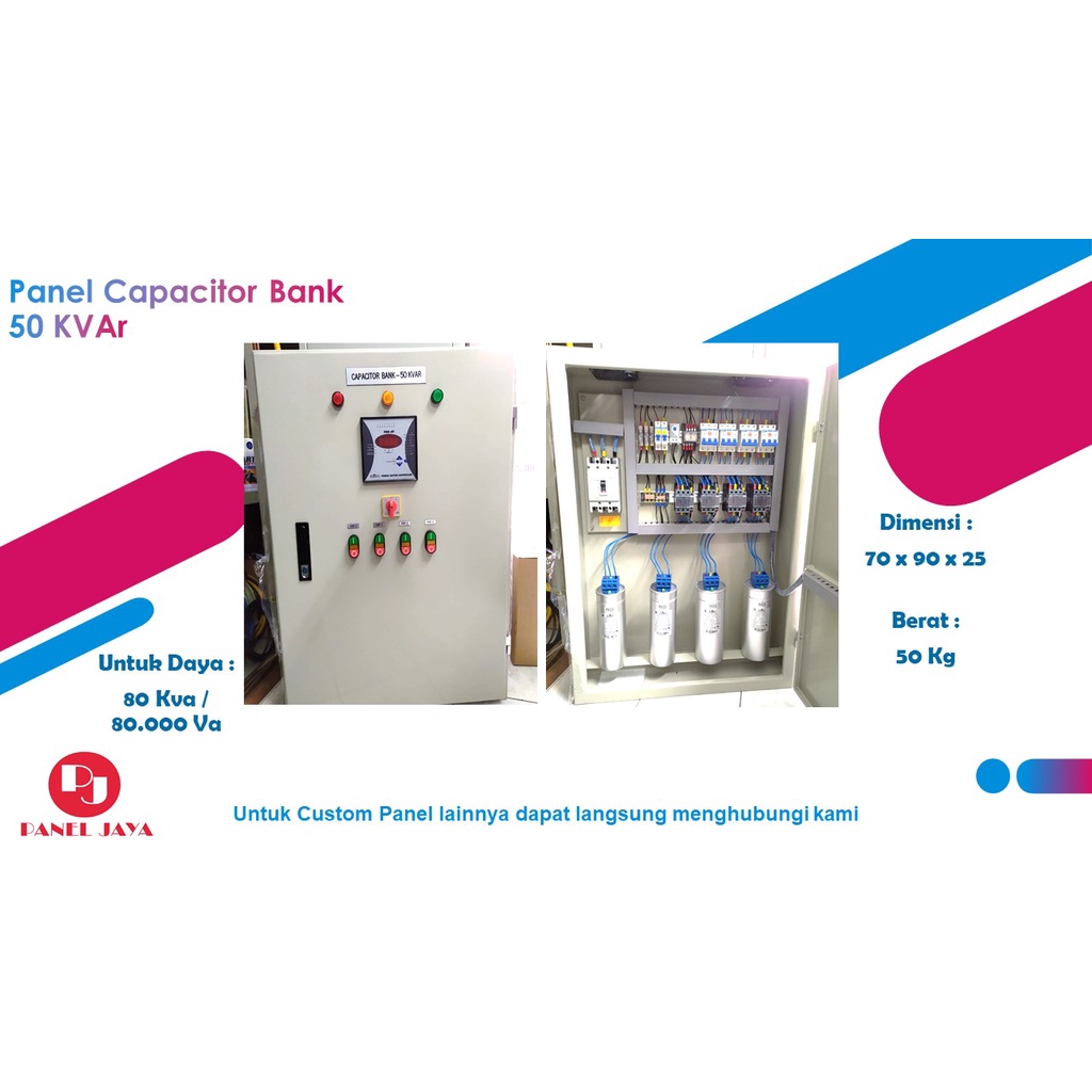 Panel Kapasitor Bank 50 KVAr (Panel Capacitor Bank Perbaikan Cosphi)