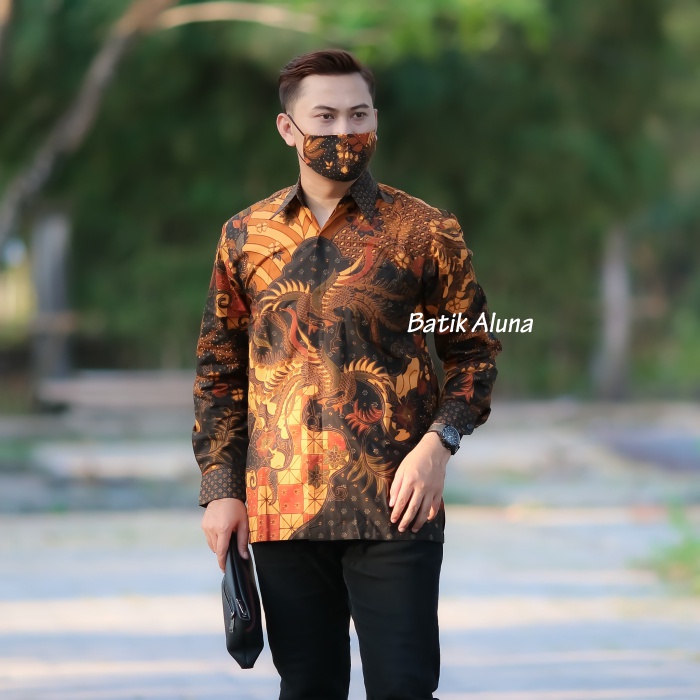 Batik Pria Kemeja Batik Pria Lengan Panjang Premium Terbaru 2023 Exclusive Batik Kantoran Mewah Ori Full Furing BY FASHION BATIK ALUNA