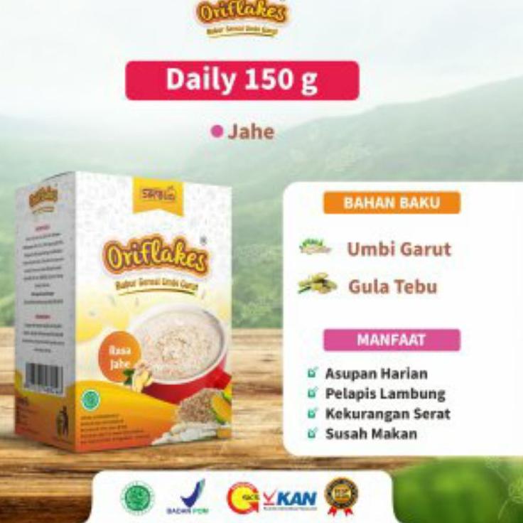 

Terkini--( JKT ) Oriflakes Daily - Sereal Umbi Garut Saset isi 5 - 150 Gram Gula Tebu - Asam Lambung Cemilan Sehat Lambung