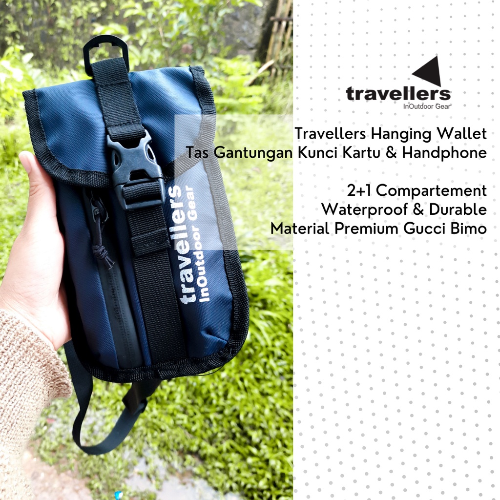 Travellers Tas Selempang Sling Bag Hanging Wallet Tas Gantungan Kunci Kartu Handphone