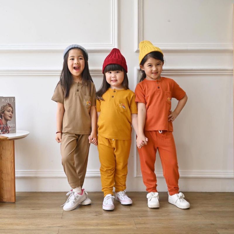 Setelan Star Unisex Starkids / Setelan Jogger Kaos Babyterry Anak cowok dan Cewek Usia 6 bln - 9 thn