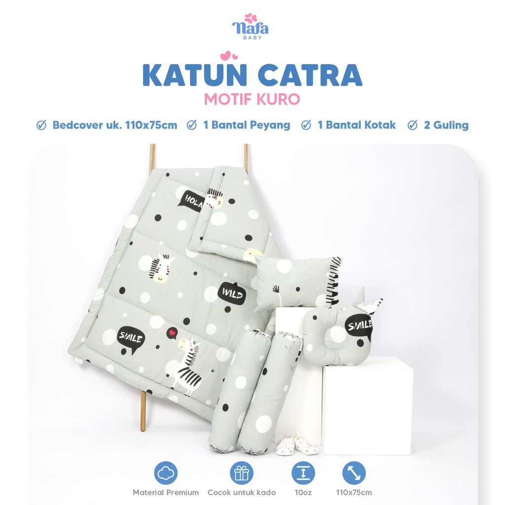 NAFA BABY - Bed Cover Set Bayi Bantal Guling Ready Stock | Selimut Alas Tidur Bayi Katun BEST SELLER