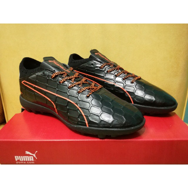 Sepatu Futsal Puma evoTOUCH 3 Black Orange - TURF