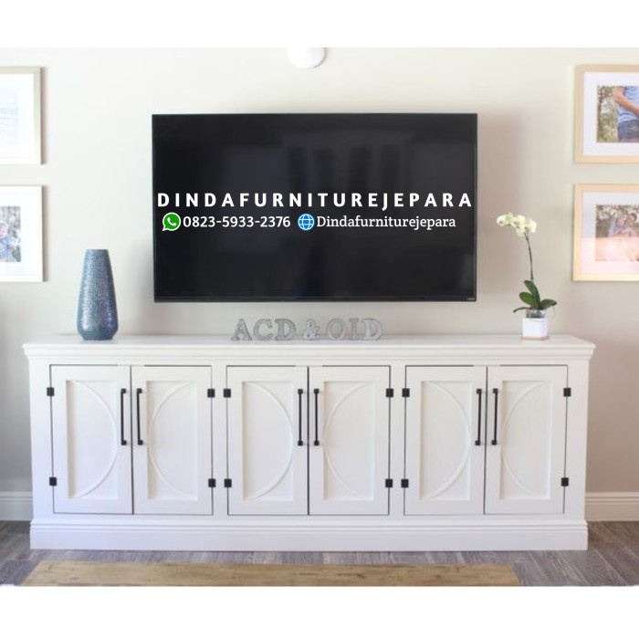 Bufet hias minimalis duco putih
