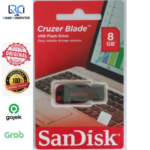 FD SANDISK 8GB cruzer Blade USB FLASH DRIVE UFD FLASHDISK resmi 100% ORIGINAL