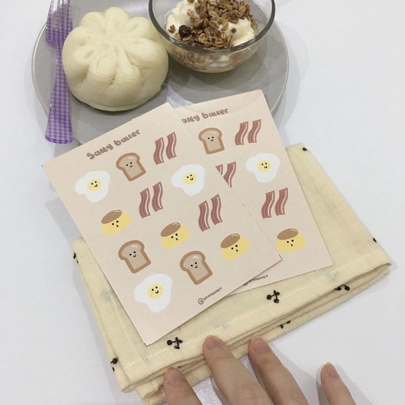 

Breakfast set sticker/ stiker korea/ aesthetic sticker (saltybutterr)