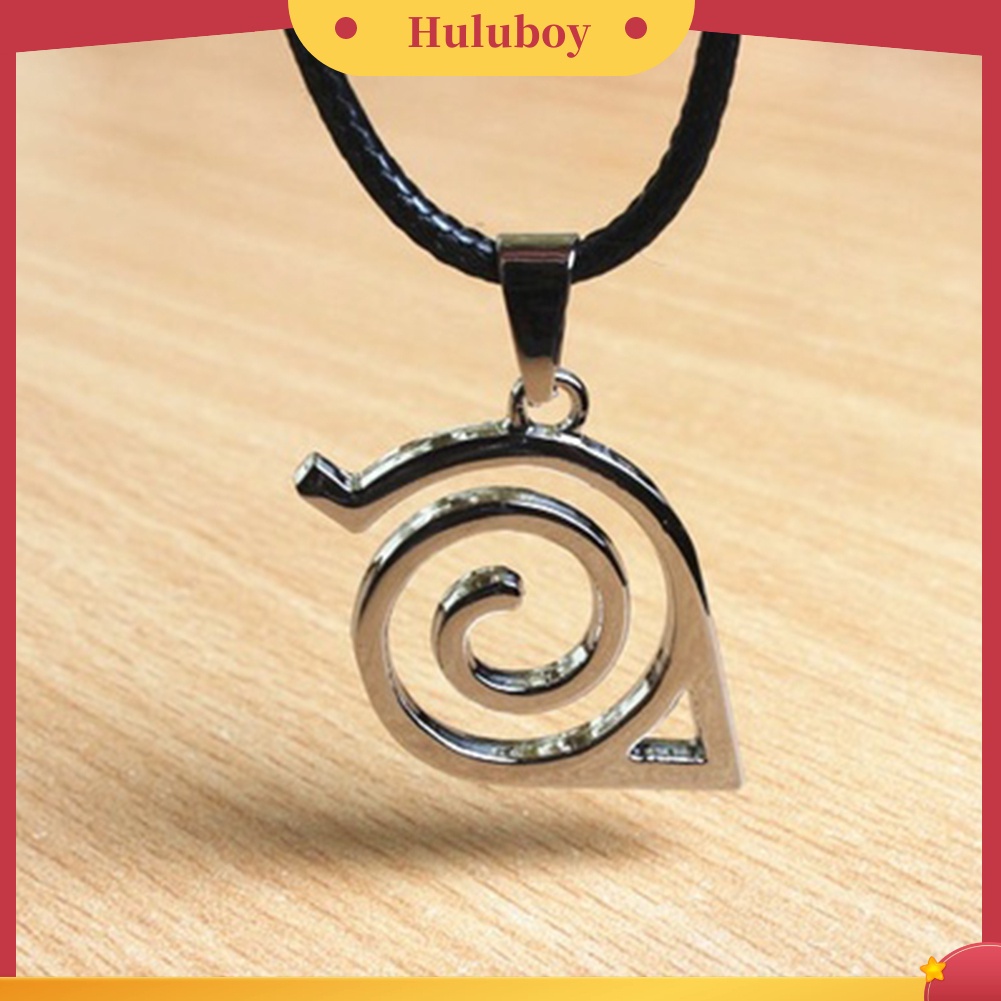 Hu Hu Hu Hu Hu Alat Bantu Pasang Kacamata♡ Kalung Liontin Logo Anime Naruto Bahan Metal Untuk Unisex