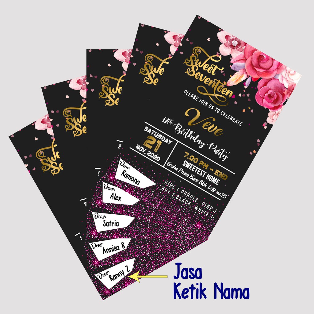 BALADA PARTY Jasa Ketik Nama langsung Di undangan