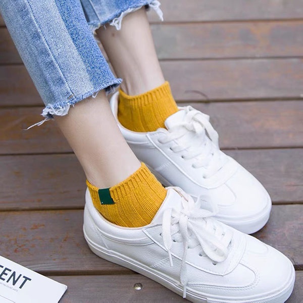 Kaos Kaki Wanita Pendek Polos Sporty / Kaos Kaki Ankle Import Panjang Semata Kaki Bergaris / TS-32