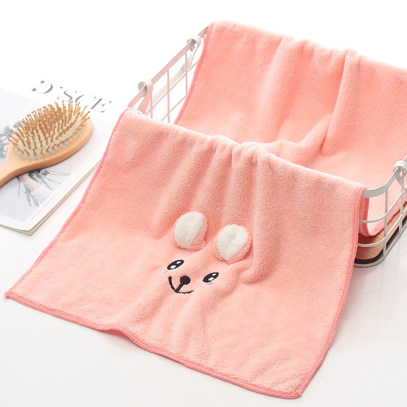 Handuk bayi bahan microfiber motif bear dan rusa ukuran 70x140
