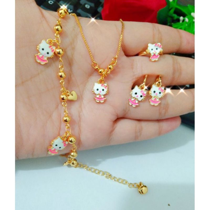 bisa COD.set anak helokity.perhiasan titanium motip terbaru