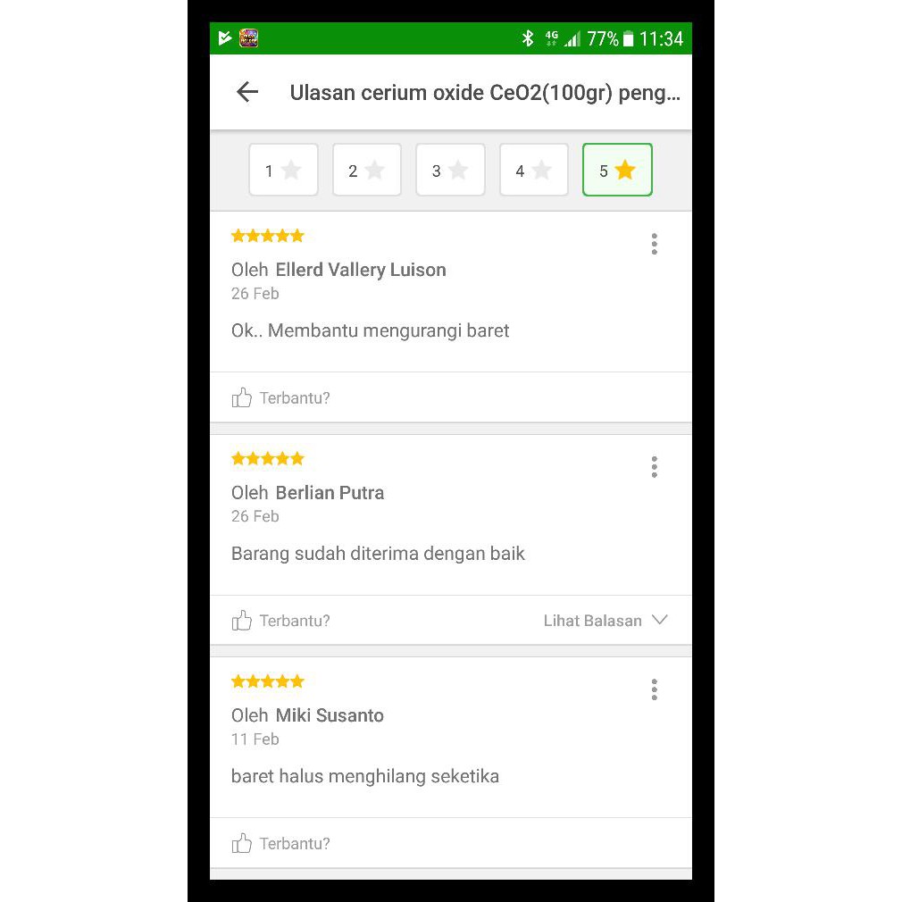 Cerium Oxide Ceo2(100Gr) Penghilang Baret Kaca Dan Batu Akik