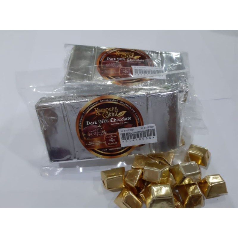 

Coklat Dark blok 90% Netto 250gram.