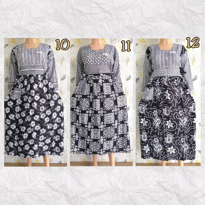 DASTER CHIBI LENGAN 7/8 MONOKROM HAP DASTER MODERN KEKINIAN ADEM BUSUI FRIENDLY