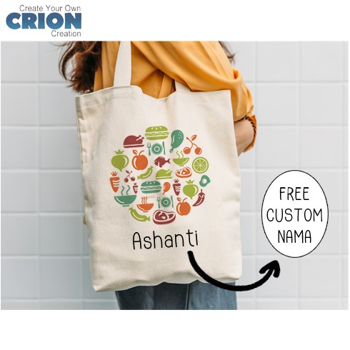 Totebag Blacu - Tas Belanja Lucu - Souvenir Bisa Custom Nama- By Crion