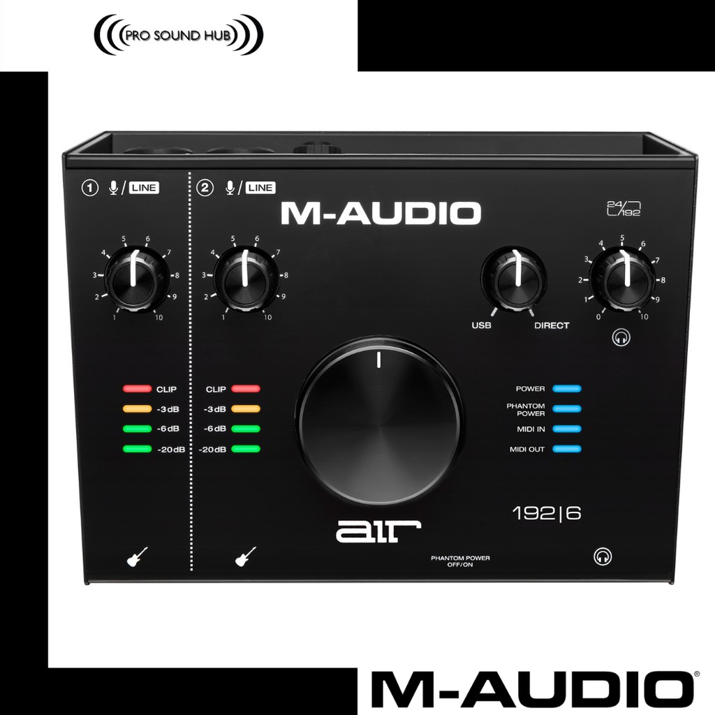 M-Audio AIR 192|6 192X6 192/6 Soundcard USB Audio Interface 2 In 2 Out 2 Channel Preamp XLR TS