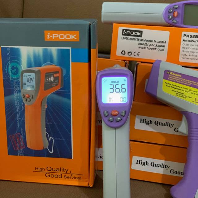 READY STOK. Termometer Tembak. Thermometer gun I pook PK58B. Ipook. I-pook. infrared. Digital.