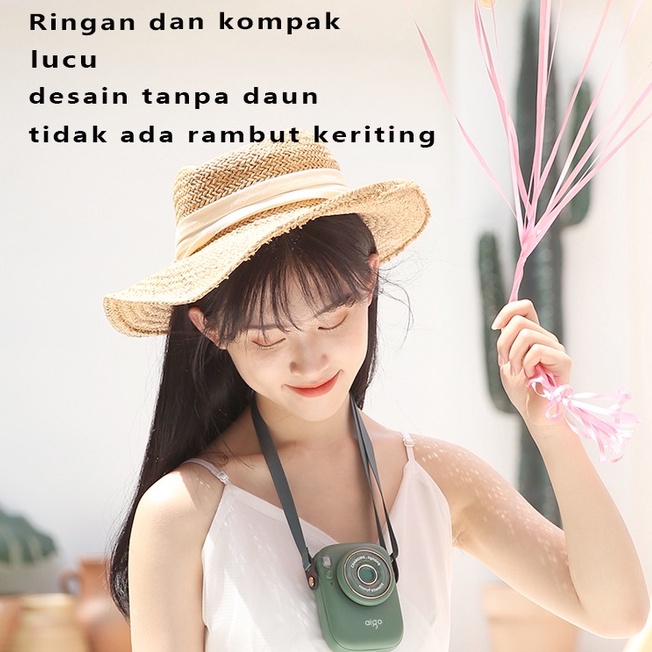 CORN Kipas Angin Mini / Portable Neck Fan / Powerbank Fan / USB Bladeless Fan / Neck Fan 2000mAh USB Rechargeable with LED Light