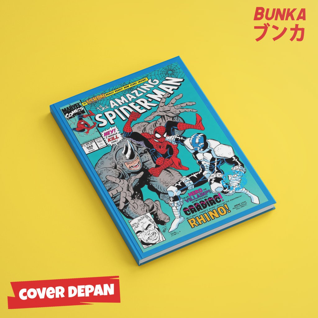 

Notebook Hardcover Marvel Spiderman Klasik Cover 02 Ukuran A5 Gift Couple Buku Tulis Catatan Note Agenda Planner