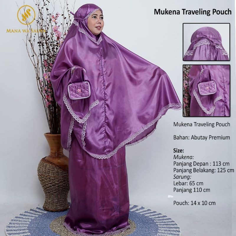 Mukena satin renda tas sajadah