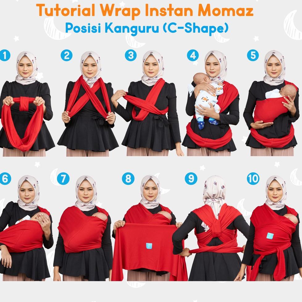H9T2 Gendongan bayi depan Babywrap Ian Momaz 3in1 Ready Stok