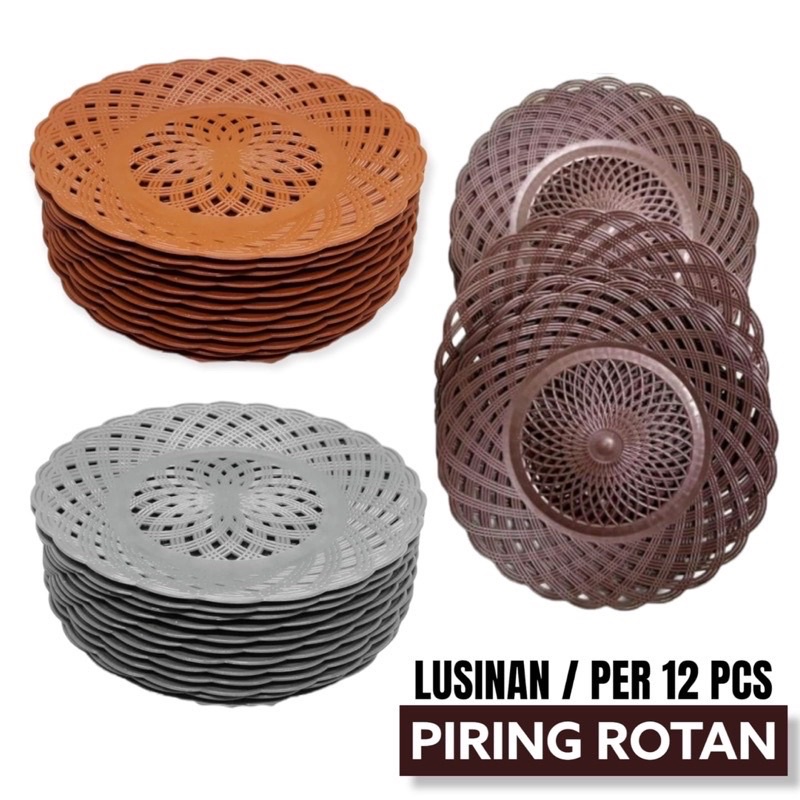 PIRING ROTAN ANYAM PLASTIK JUAAL PER12pc