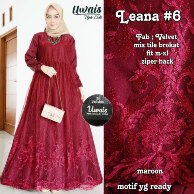 DRESS VELVET BROKAT LEANA#6 BY UWAIS