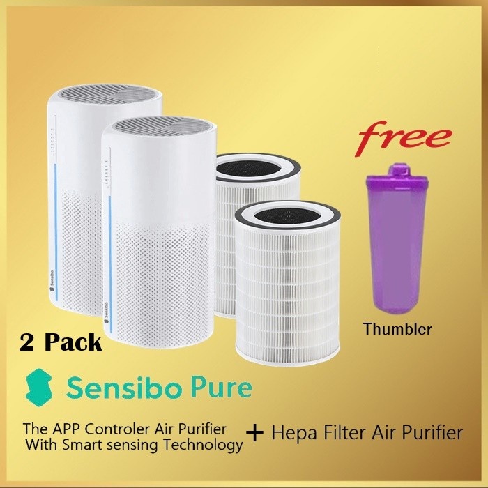 Sensibo Pure Air Purifier 2 Pack + 2 HEPA Filter (Family Kit Combo)