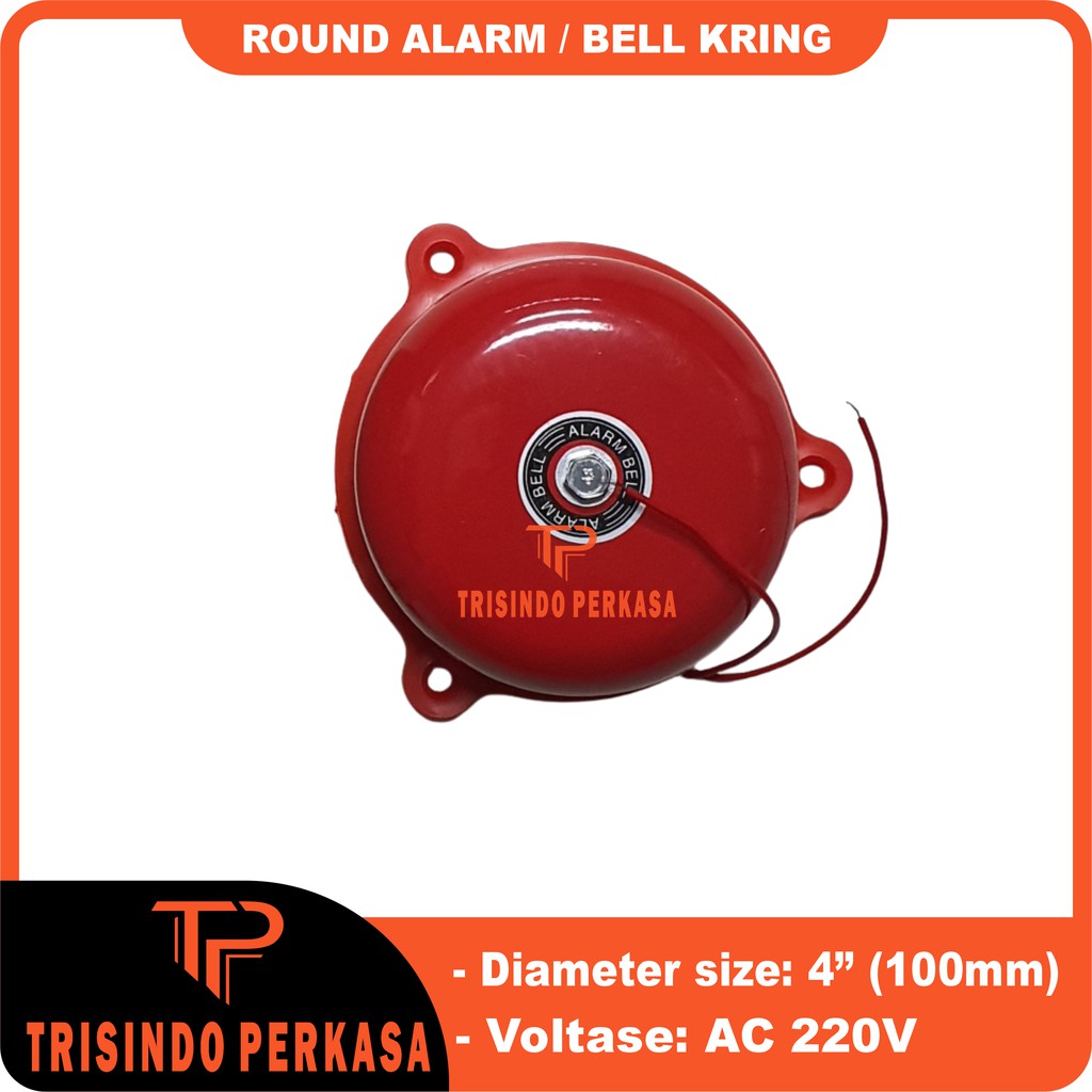 Round Alarm Bell Kring 4&quot; (100mm) AC 220V Bel Sekolah Listrik Bulat