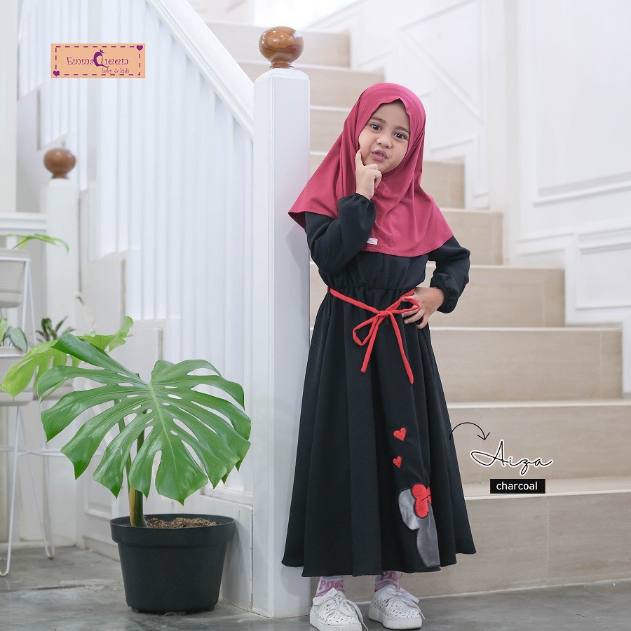 Gamis Muslim Dress Anak - Dress Muslim Anak Aiza EmmaQueen