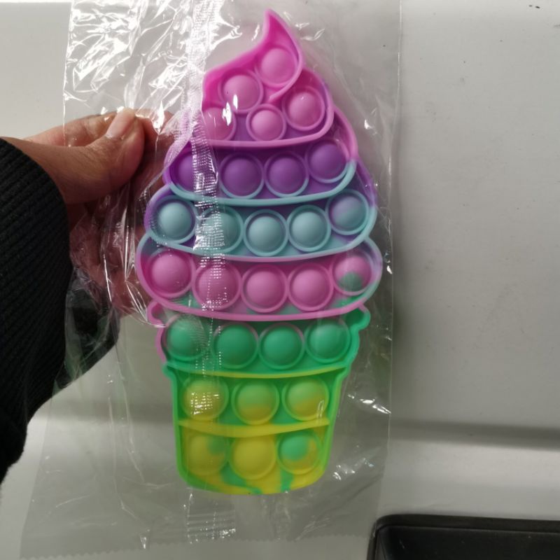POP IT RAINBOW FIDGET TOYS Mainan Anak Edukasi Murah Pop Its Unicorn New Fidget Push Bubble Kids Kid-Ice Cream Makaron