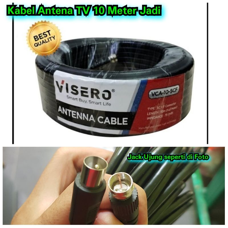 Kabel antena 10 meter Kabel antena TV Panjang 10 meter tiggal pakai