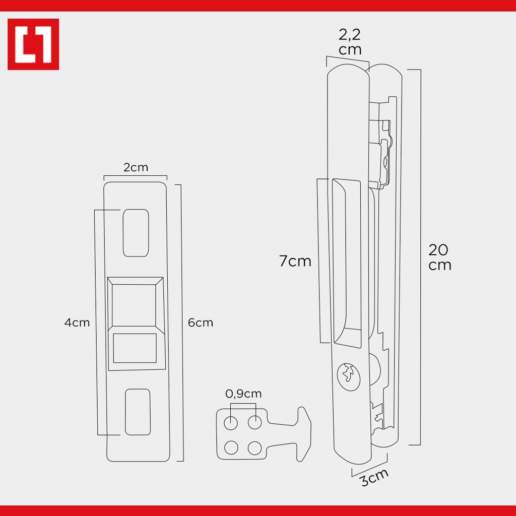 Handle Kunci Tarikan Pintu Aluminium Sliding Geser Tanam RA66 - Weldom